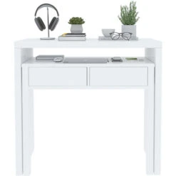 Scrivania Allungabile Con 2 Cassetti Tavolo Consolle Estensibile Studio Salvaspazio Con Ripiano Ideale Disegno Soggiorno Camera Salotto Ingresso Corridoio 99 X 88 X 36 Cm (Bianco) 11 Scrivania Allungabile Con 2 Cassetti Tavolo Consolle Estensibile Studio Salvaspazio Con Ripiano Ideale Disegno Soggiorno Camera Salotto Ingresso Corridoio 99 X 88 X 36 Cm (Bianco) -Ufficio E Casa 39696589 5
