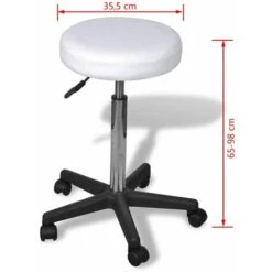 Nova Sgabello Da Ufficio Lavoro In Ecopelle Con Ruote Con Sollevamento A Gas Vari Colori Colore : BIANCO -Ufficio E Casa 40339682 4