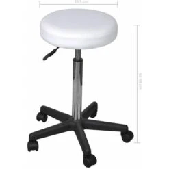 Nova Sgabello Da Ufficio Set 2 Pz In Ecopelle Con Ruote Con Sollevamento A Gas Vari Colori Colore : BIANCO -Ufficio E Casa 40339741 5