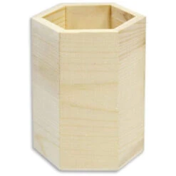 Portapenna In Legno Esagonale Da Scrivania Portaoggetti Organizer Per Decoupage Contenitore Per Cancelleria Porta Penna Da Casa Ufficio -Ufficio E Casa 42541791 2