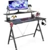 Scrivania Da Gaming 120 Cm, Con Mensola Per Monitor, Tavolo Per Computer Con Porta Videogiochi, Postazione Da Gaming Ergonomica A Forma Di Y Per Casa E Ufficio -Ufficio E Casa 43905583 1