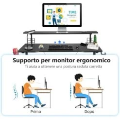 Scrivania Da Gaming 120 Cm, Con Mensola Per Monitor, Tavolo Per Computer Con Porta Videogiochi, Postazione Da Gaming Ergonomica A Forma Di Y Per Casa E Ufficio 8 Scrivania Da Gaming 120 Cm, Con Mensola Per Monitor, Tavolo Per Computer Con Porta Videogiochi, Postazione Da Gaming Ergonomica A Forma Di Y Per Casa E Ufficio -Ufficio E Casa 43905583 2