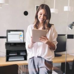 Relaxdays Supporto Per Stampante Da Scrivania, 3 Scomparti, Portadocumenti & Portacarta, Organizer Salvaspazio, Nero -Ufficio E Casa 44004977 3