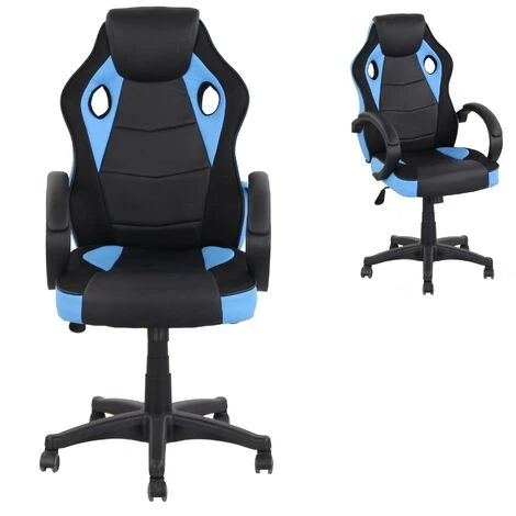 Poltrona Gaming Gioco Imbottita Ecopelle Ragazzi Ufficio Ergonomica Nero Blu 3 Poltrona Gaming Gioco Imbottita Ecopelle Ragazzi Ufficio Ergonomica Nero Blu