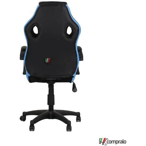 Poltrona Gaming Gioco Imbottita Ecopelle Ragazzi Ufficio Ergonomica Nero Blu 7 Poltrona Gaming Gioco Imbottita Ecopelle Ragazzi Ufficio Ergonomica Nero Blu - immagine 5