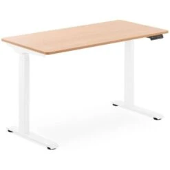 Scrivania Regolabile In Altezza Elettrica 73 - 123 Cm Marrone Bianca
