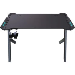Scrivania Gaming Desk Postazione Computer PC Con LED Completa Di Accessori Tavolo Studio Salvaspazio Con Piedini Regolabili Disegno Soggiorno Camera Gamer Rockstone 120 X 61 X 73 Cm Nero -Ufficio E Casa 50828748 5