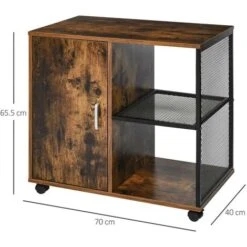 Mobile Mobiletto Stampante Legno MDF E Metallo 3 Ripiani + Anta Design Moderno -Ufficio E Casa 51776049 3