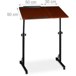 Relaxdays Tavolino Per Pc, Supporto Computer Portatile, Mobile Grande HLP 110 X 80 X 50 Cm, Ruote Con Freno, Marrone -Ufficio E Casa 51969510 5