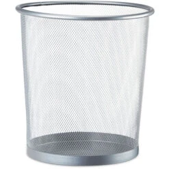 Relaxdays Cestino Gettacarte In Metallo Da Ufficio Pattumiera A Rete Porta-rifiuti Ø 26 Cm Alto 27,5 Cm Argento -Ufficio E Casa 51970863 5
