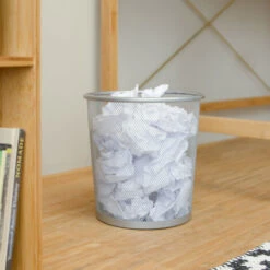 Relaxdays Cestino Gettacarte In Metallo Rete Pattumiera Carta Portarifiuti Da Tavolo Ø 23 Cm Alto 24 Cm Nero -Ufficio E Casa 51970879 2