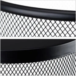 Relaxdays Cestino Gettacarte In Metallo Rete Pattumiera Carta Portarifiuti Da Tavolo Ø 23 Cm Alto 24 Cm Nero -Ufficio E Casa 51970879 4