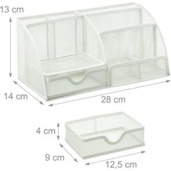 Relaxdays Portaoggetti Da Scrivania, Casa & Ufficio, Portapenne & Cassetto, Organizer In Metallo, 13x28x14 Cm, Bianco 10 Relaxdays Portaoggetti Da Scrivania, Casa & Ufficio, Portapenne & Cassetto, Organizer In Metallo, 13x28x14 Cm, Bianco -Ufficio E Casa 51978032 4