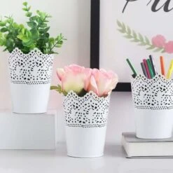 Organizer Per Il Trucco, Organizer Per Cosmetici Da 4 Pezzi Per La Conservazione, Porta Pennelli Per Il Trucco, Scatola Portaoggetti Decorativa Per Cosmetici, Organizer Per Cosmetici Per La Conservazi -Ufficio E Casa 52011426 4