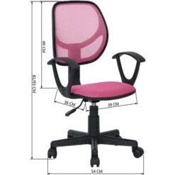 Sedia Girevole Rosa Con 5 Ruote Ufficio Cameretta Scrivania Schienale Ergonomico -Ufficio E Casa 5272827 2
