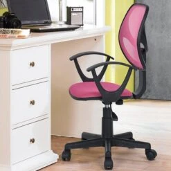Sedia Girevole Rosa Con 5 Ruote Ufficio Cameretta Scrivania Schienale Ergonomico -Ufficio E Casa 5272827 4