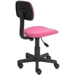 Sedia Poltrona Operativa Con 5 Ruote Ufficio Cameretta Stanzetta In Tessuto Rosa -Ufficio E Casa 5281328 2