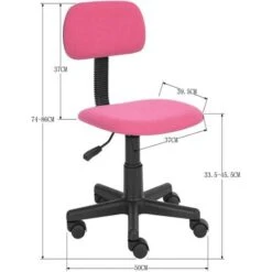 Sedia Poltrona Operativa Con 5 Ruote Ufficio Cameretta Stanzetta In Tessuto Rosa -Ufficio E Casa 5281328 3