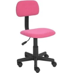 Sedia Poltrona Operativa Con 5 Ruote Ufficio Cameretta Stanzetta In Tessuto Rosa -Ufficio E Casa 5281328 4