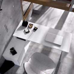 Scrivania Bianca Ufficio Angolare TEDDY Casa Studio Moderno Pc Computer Ripiani -Ufficio E Casa 53564257 2