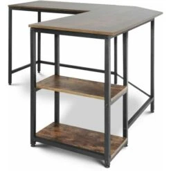 Nova Scrivania Angolare Da Studio Camera Ad L Stile Vintage 2 Ripiani Telaio In Ferro -Ufficio E Casa 53989435 5