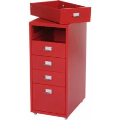 Nova Cassettiera Armadietto Da Ufficio Con Ruote A 5 Cassetti Verniciato A Polvere Colore : ROSSO -Ufficio E Casa 54080521 3