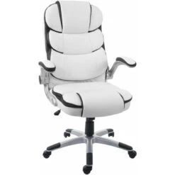 Nova Sedia Da Ufficio Girevole Ergonomica In Ecopelle Ecopelle Con Vari Colori Colore : BIANCO