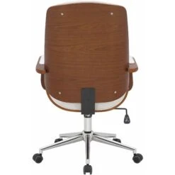 Sedia Da Ufficio Yankton In Similpelle Noce/bianco -Ufficio E Casa 54383132 5