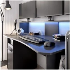Scrivania GAMER Con Led Per PC Colore Grafite Con Anta E Cassetto Grafite -Ufficio E Casa 54565865 2