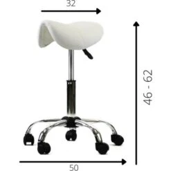 Sgabello A Sella Moderno Bianco Regolabile In Altezza -Ufficio E Casa 54871690 3