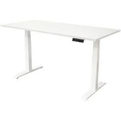 Scrivania Regolabile Elettrica - 180x80 Cm - Motore Doppio - Bianco