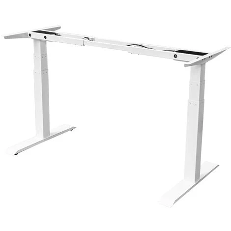 Scrivania Elettrica Regolabile - 160x80 Cm - Doppio Motore - Bianco / Rovere Scuro 7 Scrivania Elettrica Regolabile - 160x80 Cm - Doppio Motore - Bianco / Rovere Scuro - immagine 5