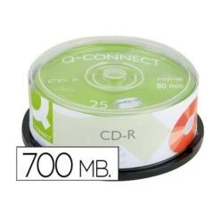 Cd-r Q-connect Capacidad 700mb Duracion 80min Velocidad 52x Bote De 25 Unidades