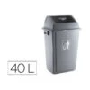 Papelera Contenedor Q-connect Plastico Con Tapa De Balancin 40 Litros Gris 410x280x610 Mm -Ufficio E Casa 56446460 1