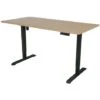 Scrivania Regolabile Elettricamente - 140x80 Cm - Motore Singolo - Nero / Rovere -Ufficio E Casa 57670672 1
