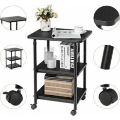 Giantex - Supporto Per Stampante Con Ruote, 3 Livelli, Regolabile In Altezza, In Legno, Per Ufficio, Scuola, Casa, Ufficio (nero) 9 Giantex - Supporto Per Stampante Con Ruote, 3 Livelli, Regolabile In Altezza, In Legno, Per Ufficio, Scuola, Casa, Ufficio (nero) -Ufficio E Casa 58840279 3