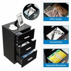 GIANTEX Raccoglitore Di Cartelline A 3 Cassetti, Adatto Per Fogli A4, Cartellina Formato Lettera, Cartella Per Documenti (1 X 37,1 X 34,2 X 66,5) -Ufficio E Casa 58840333 2