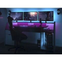 Scrivania Gamer Con LED E Vani Portaoggetti - Antracite - MOBA 9 Scrivania Gamer Con LED E Vani Portaoggetti - Antracite - MOBA -Ufficio E Casa 59285287 3