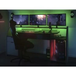 Scrivania Gamer Con LED E Vani Portaoggetti - Antracite - MOBA 10 Scrivania Gamer Con LED E Vani Portaoggetti - Antracite - MOBA -Ufficio E Casa 59285287 4