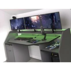 Scrivania Gamer Con LED E Vani Portaoggetti - Antracite - MOBA 11 Scrivania Gamer Con LED E Vani Portaoggetti - Antracite - MOBA -Ufficio E Casa 59285287 5