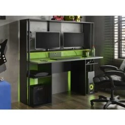 Scrivania Gamer Con Vani Portaoggetti E LED Nero - STANDA -Ufficio E Casa 59285612 2