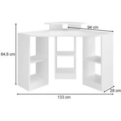 Scrivania Angolare „Artur“ Bianco Vicco -Ufficio E Casa 59311288 3