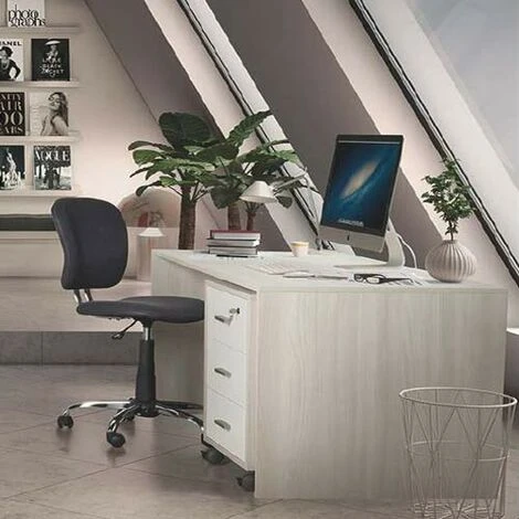 Scrivania Ufficio Bianco Fiammato Larga 150 Cm. 5 Scrivania Ufficio Bianco Fiammato Larga 150 Cm. - immagine 3