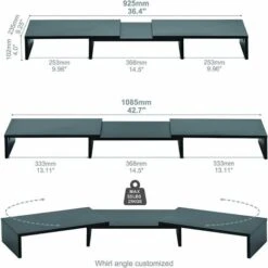 FITUEYES Supporto Monitor Supporto Per Monitor In Legno Con Lunghezza E Angoli Regolabili Per 2 Monitor 92,5-108 X 23,5 X 10,2cm (Nero) DT108001WB 10 FITUEYES Supporto Monitor Supporto Per Monitor In Legno Con Lunghezza E Angoli Regolabili Per 2 Monitor 92,5-108 X 23,5 X 10,2cm (Nero) DT108001WB -Ufficio E Casa 60590500 4