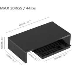 FITUEYES Supporto Monitor Supporto Per Monitor In Legno Con Cassetto 42.5x23.5x10cm (Nero) DT104101WB -Ufficio E Casa 60590522 5