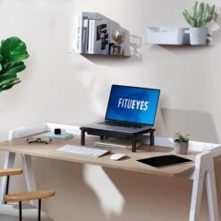 FITUEYES Supporto Per Monitor In Metallo Regolabile In Altezza Supporto Monitor Scrivania Con Cassetto, 37x23,5x9,8/11,8/13,8cm (Nero) DT115901MB -Ufficio E Casa 60590580 3