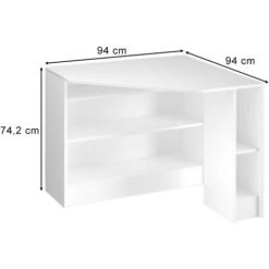 Scrivania Angolare „Alvaro“ Bianco Vicco -Ufficio E Casa 60657313 3