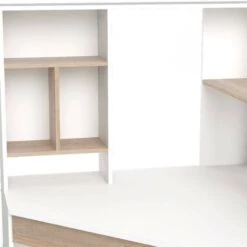 Dmora Scrivania Angolare Con Libreria, Colore Bianco E Rovere, Cm 138 X 141 X 101 -Ufficio E Casa 63752099 5