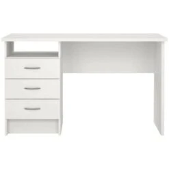 Dmora Scrivania Lineare Con Tre Cassetti, Colore Bianco, Misure 120 X 72 X 48 Cm -Ufficio E Casa 63752404 4