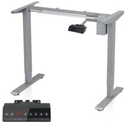 Randaco Scrivania Regolabile In Altezza, Elettrica, Struttura Del Tavolo, Tavolo Telescopico A Colonna Di Sollevamento, Può Contenere Fino A 80 Kg, Grigio